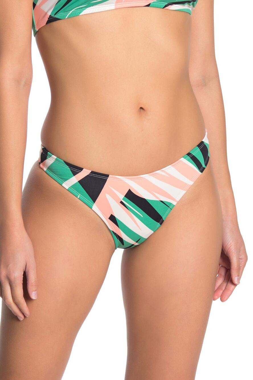 The Bikini Lab Sonic Boom Bikini Bottoms Palm Print Pink Green XL